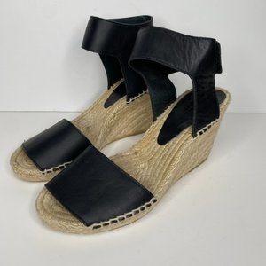 Vince Sophie Velcro Espadrille Black Size 7